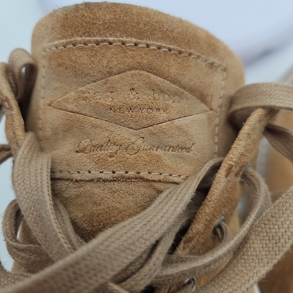 Rag & Bone KENT Tan EU/38.5 W/8.5 Suede Platform Espadrille Lace Up Sneaker *EUC - Picture 15 of 16